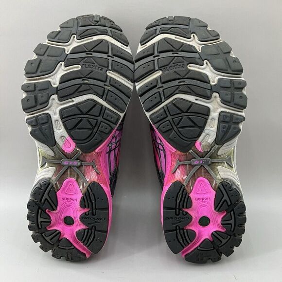 Brooks Adrenaline GTS 11th Edition Women Size 8 B Gray Pink Sneakers 1200821B513 - Picture 7 of 9
